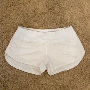 White Lululemon shorts
